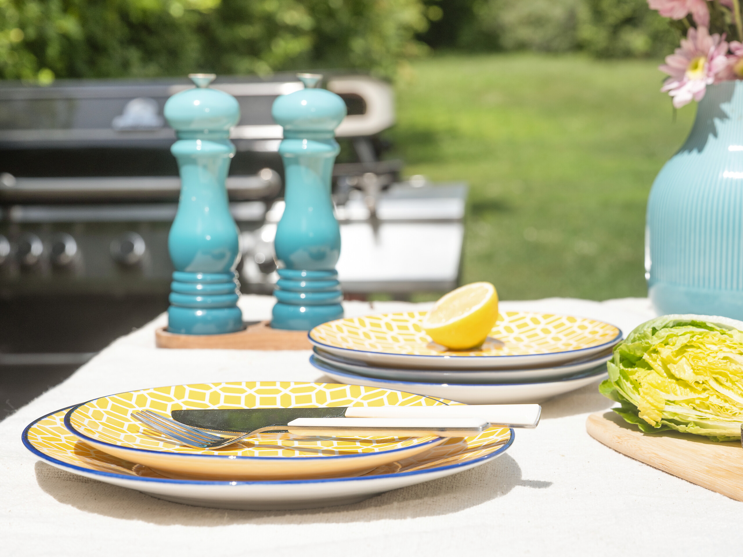 CreaTable Kombiservice Mediterran Curry gelb Steinzeug 16 tlg.