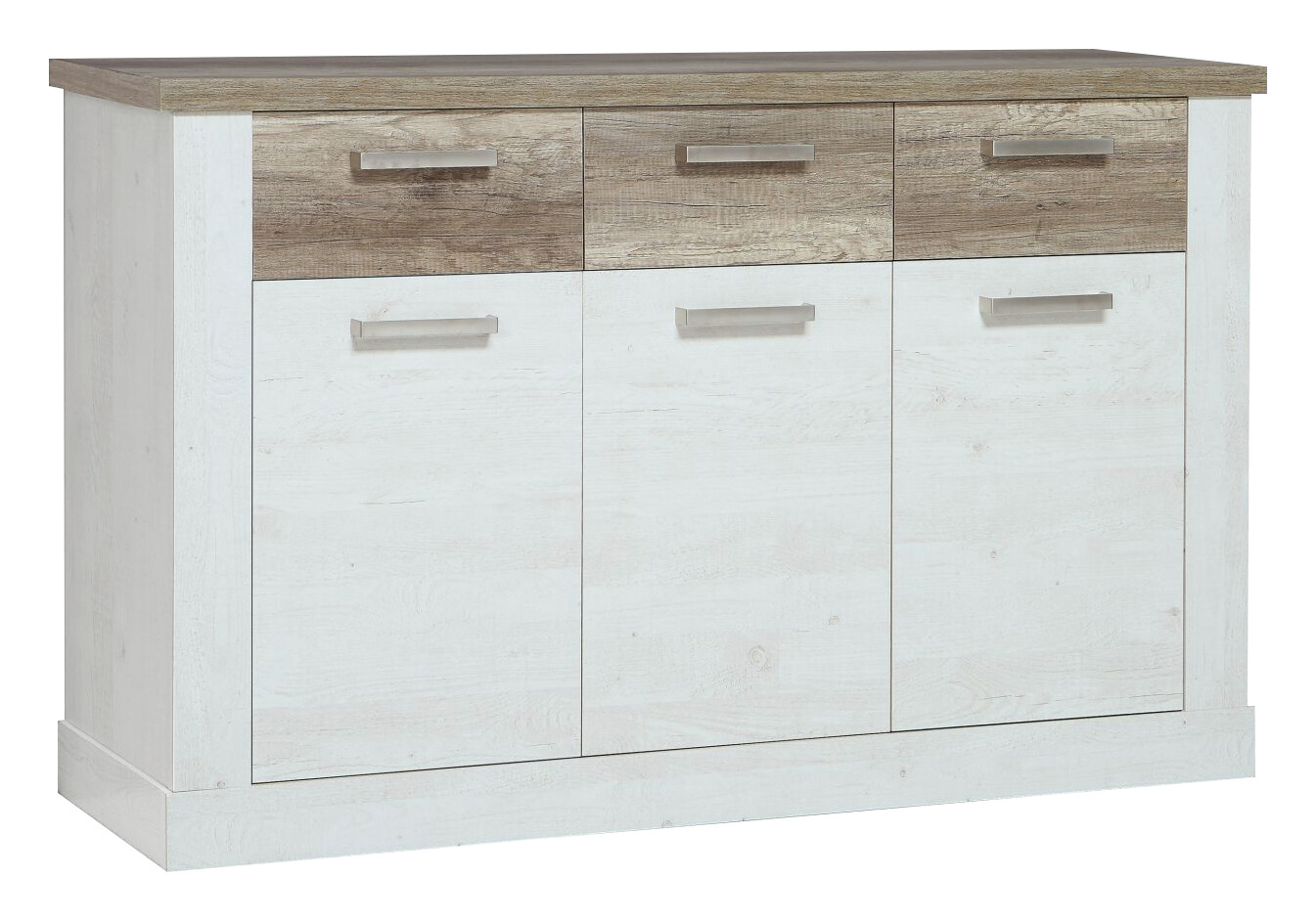 Kommode  weiß Pinie Nachbildung Eiche Antik Nachbildung B/H/T: ca. 140,8x90,3x41,3 cm