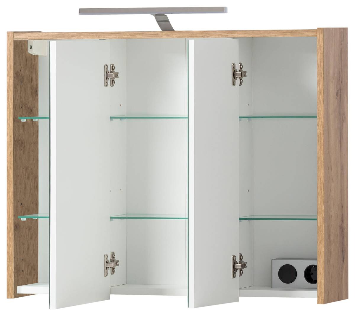 Spiegelschrank Flag Eiche Landhaus Nachbildung B/H/T: ca. 74,5x64x16 cm