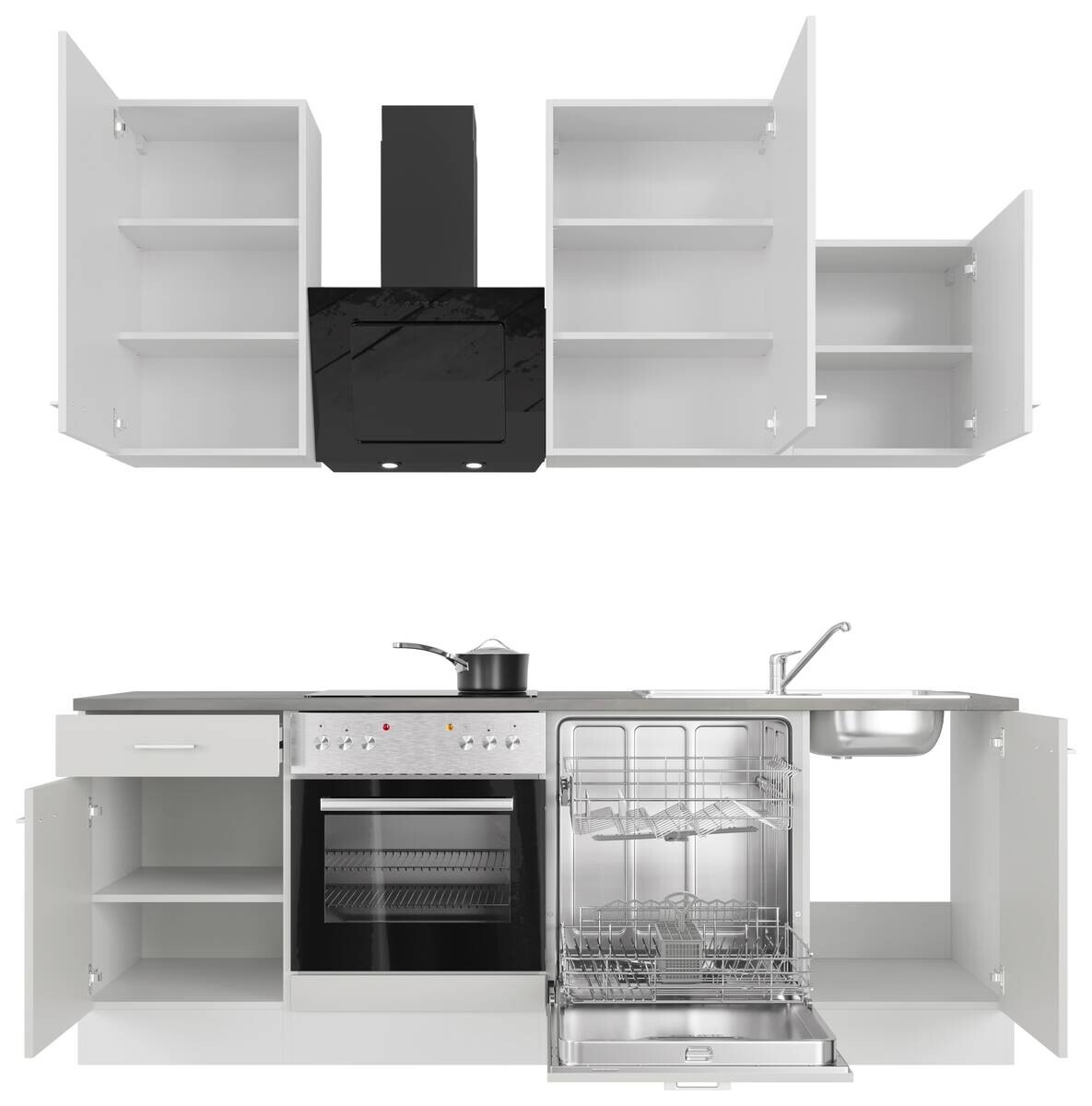 Küchenblock Lucca weiß matt B/H/T: ca. 220x234x60 cm