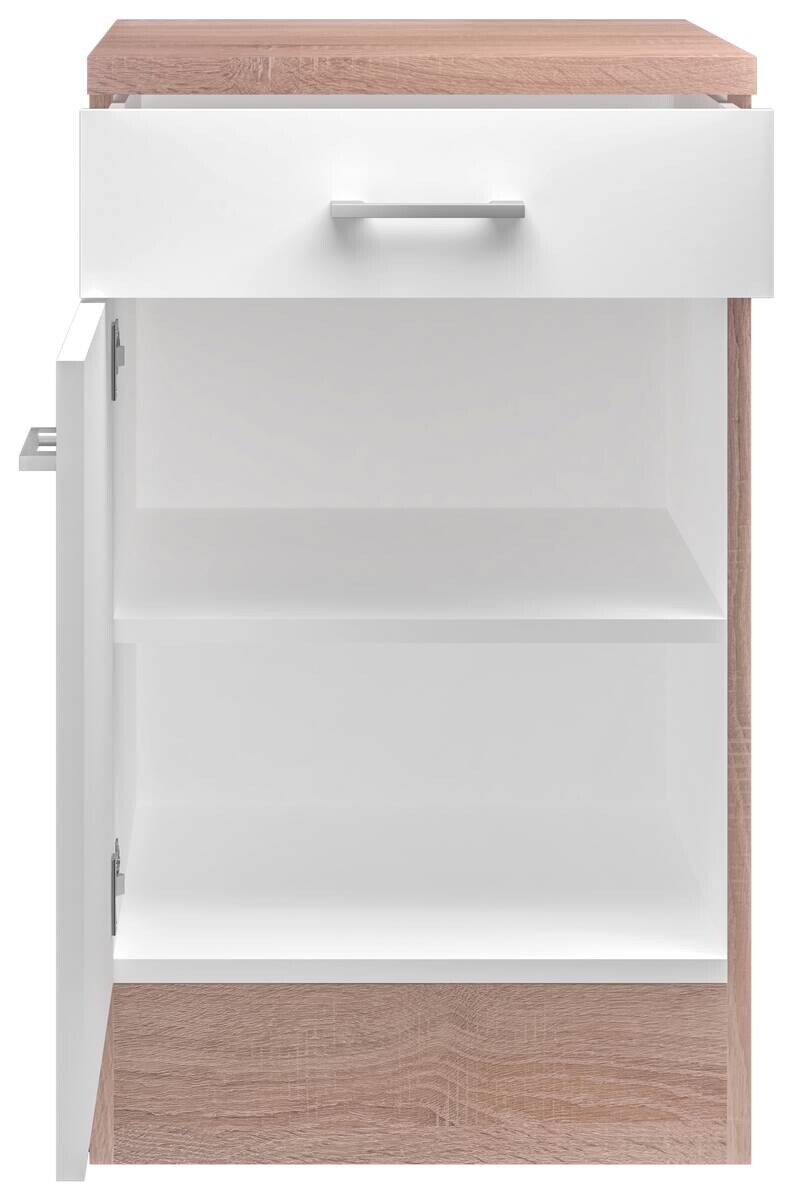 Unterschrank SAMOA weiß Eiche Nachbildung B/H/T: ca. 50x85x60 cm