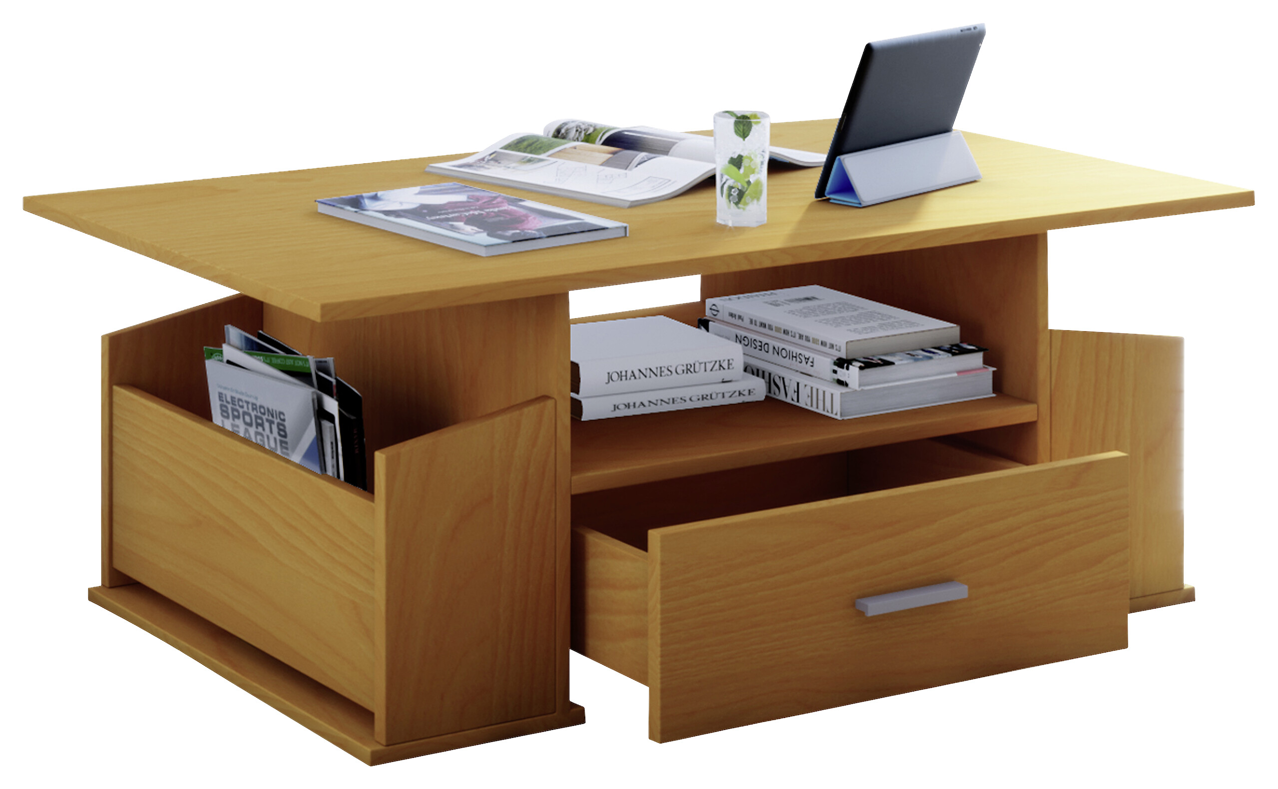 VCM Möbel Couchtisch Junata buche Holzwerkstoff B/H/T: ca. 110x44x52 cm VCM Möbel Couchtisch Junata buche Holzwerkstoff B/H/T: ca. 110x44x52 cm