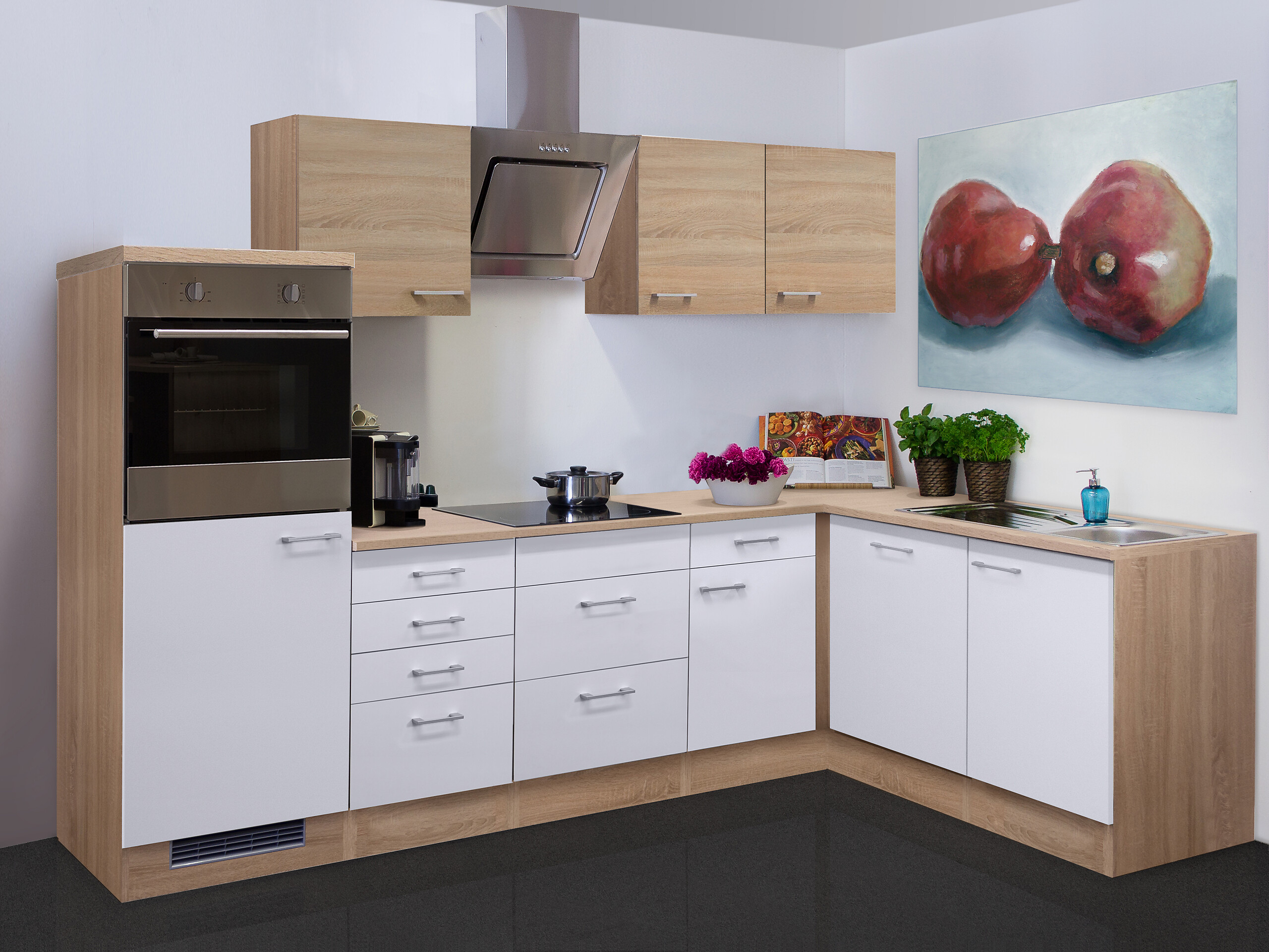 Winkelküche Samoa weiß B/H/T: ca. 280x200x60 cm