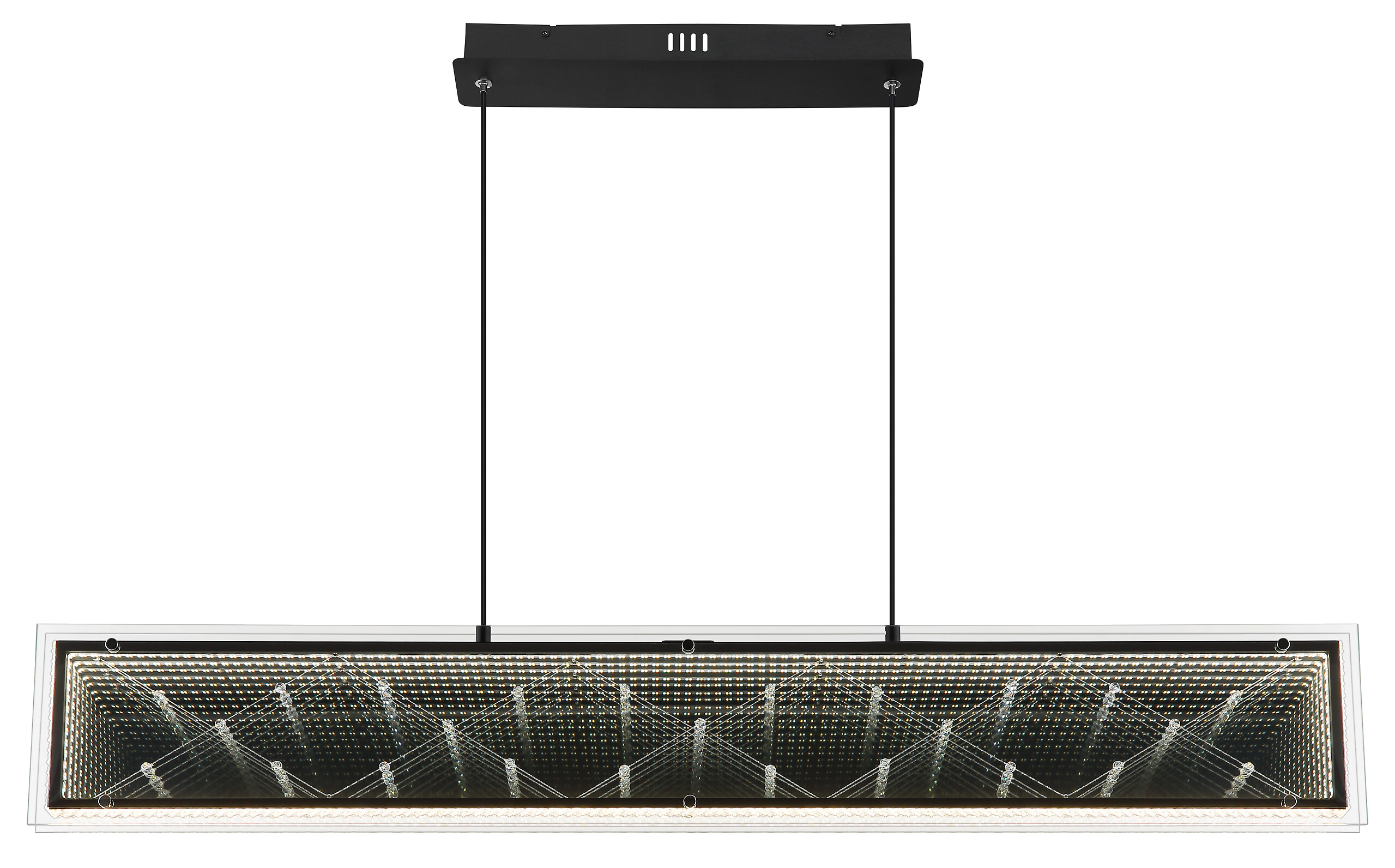 GLOBO Hängeleuchte klar schwarz Aluminium Glas Kunststoff B/H/L: ca. 8x120x113 cm 1.0 Brennstellen