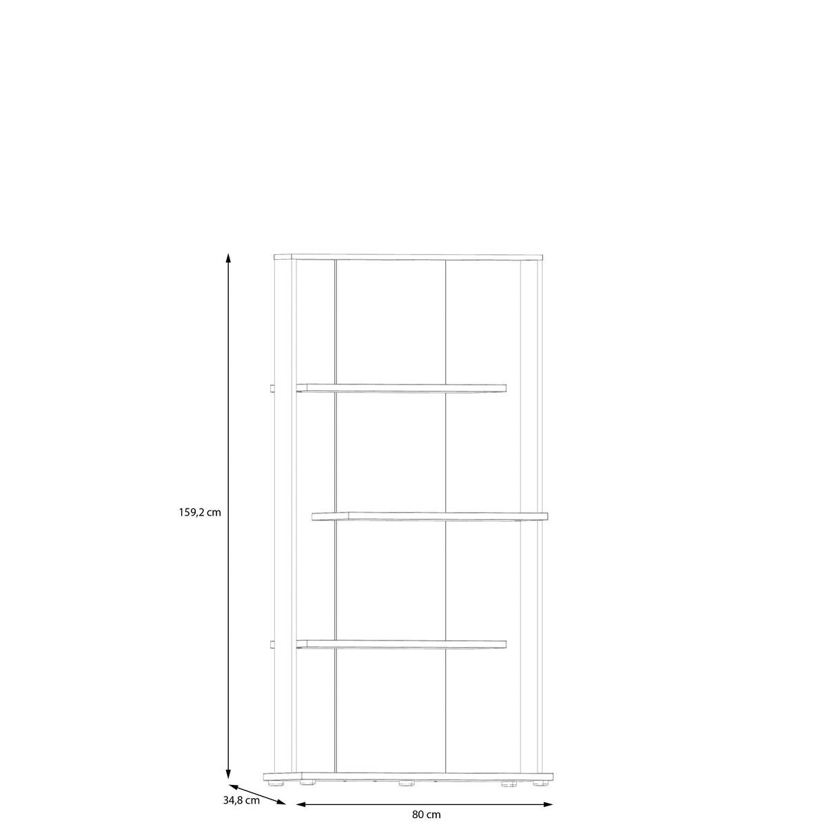 Regal  Eiche Artisan Nachbildung schwarz B/H/T: ca. 80x159x35 cm