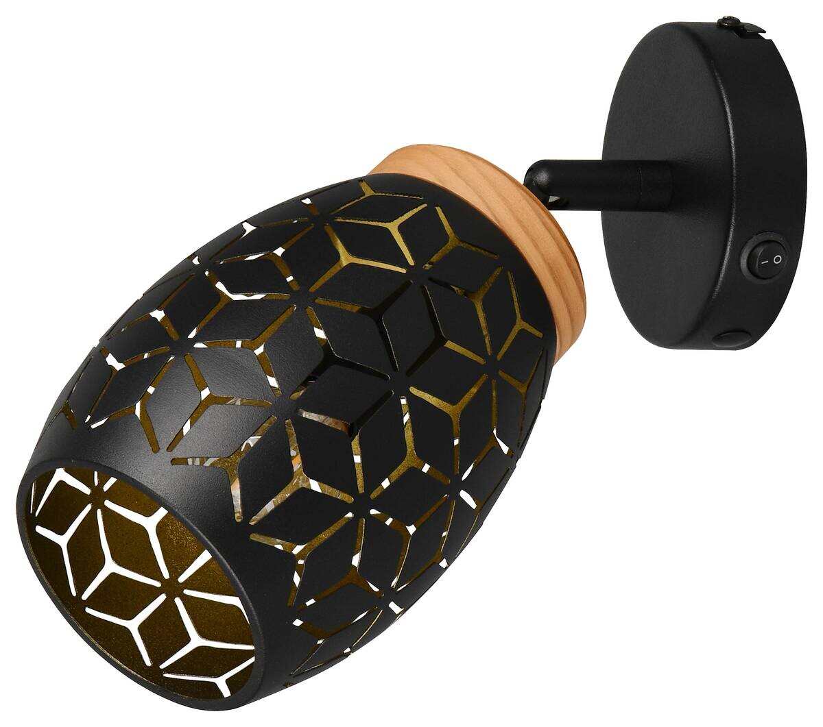 Reality Leuchten Spots Bidar schwarz gold Metall B/H: ca. 12x27 cm E14 1 Brennstellen