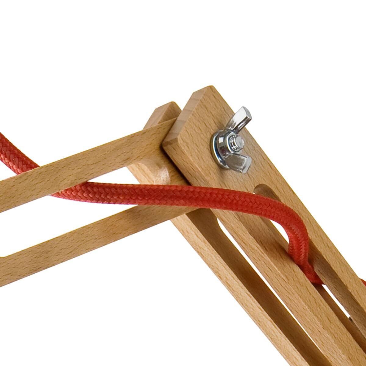 Lamkur Wandleuchte Marcello natur Holz Stahl H/L: ca. 25x35 cm E27 1 Brennstellen