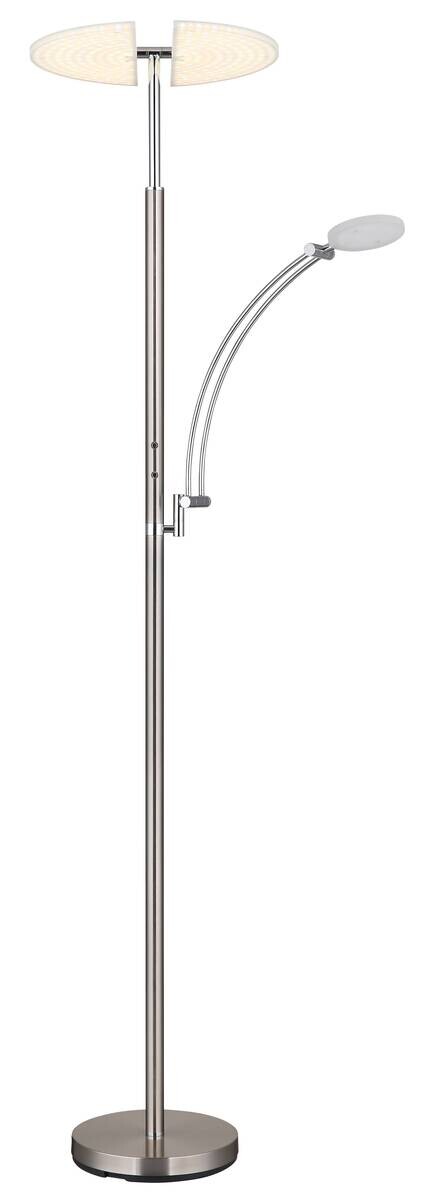 GLOBO LED-Deckenfluter nickel matt Chrom Kunststoff Metall B/H/T: ca. 80x183x40,5 cm 1 Brennstellen