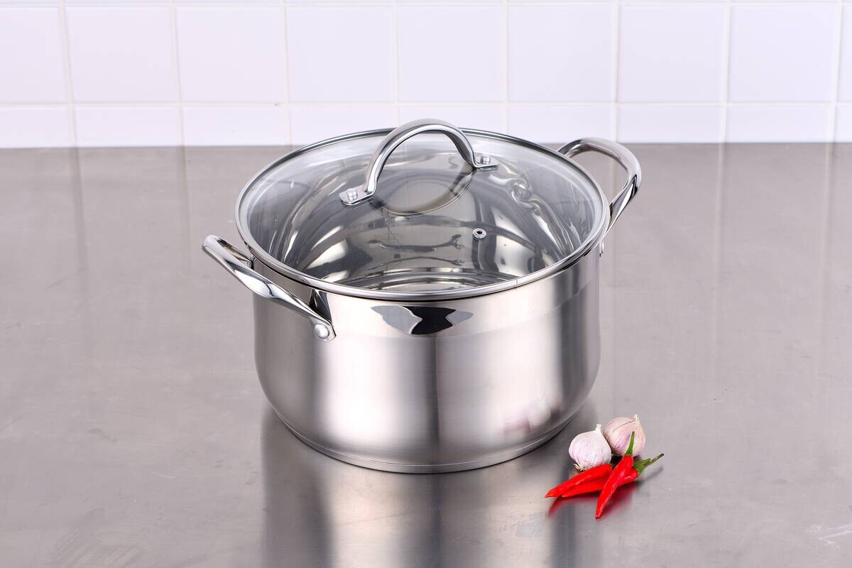 BERGNER Kasserolle GOURMET silber Edelstahl B/H/L: ca. 17,6x11,7x25,3 cm