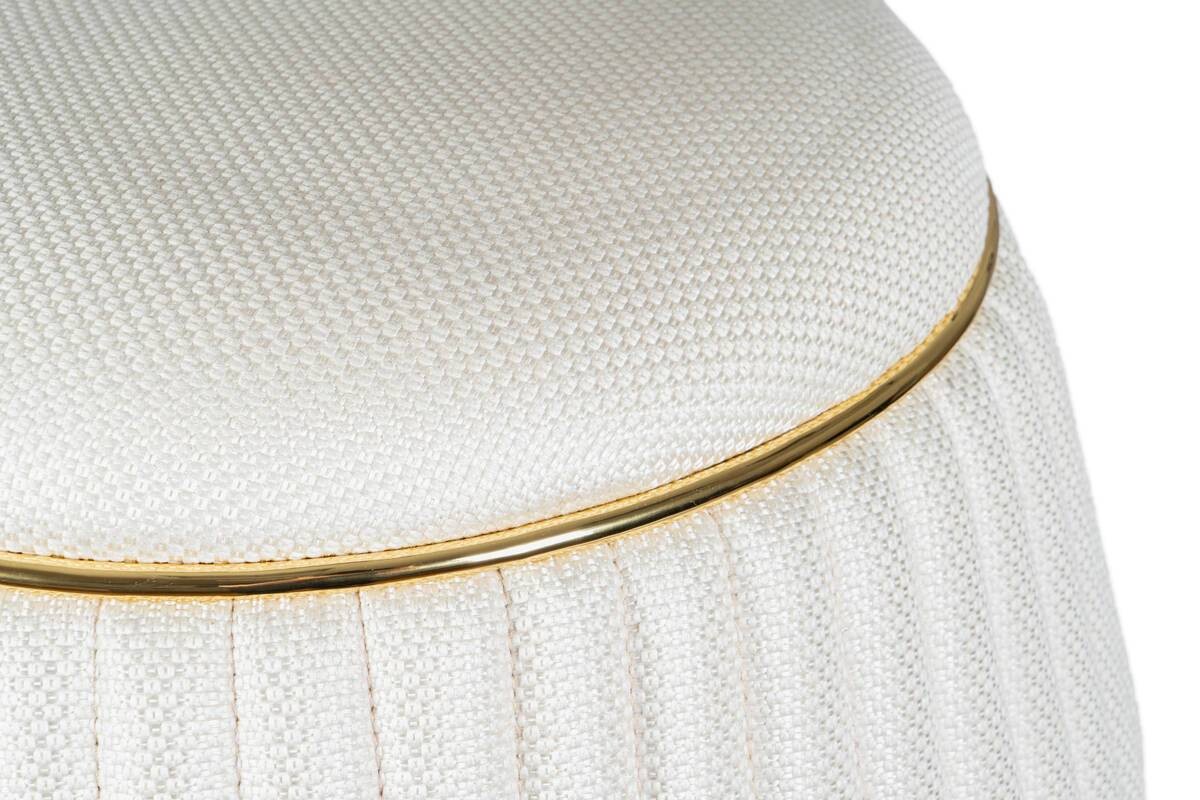 360 Living Hocker Doric 220 elfenbein gold H/D: ca. 53x51,5 cm