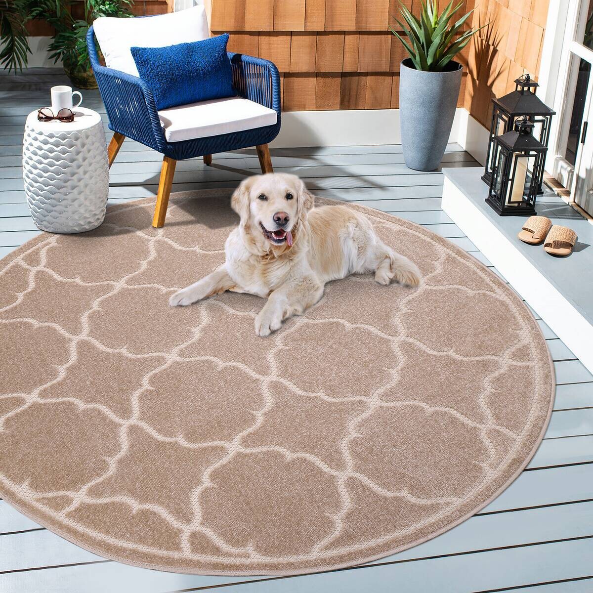 Sanat Outdoorteppich BERLIN beige B/L: ca. 120x120 cm