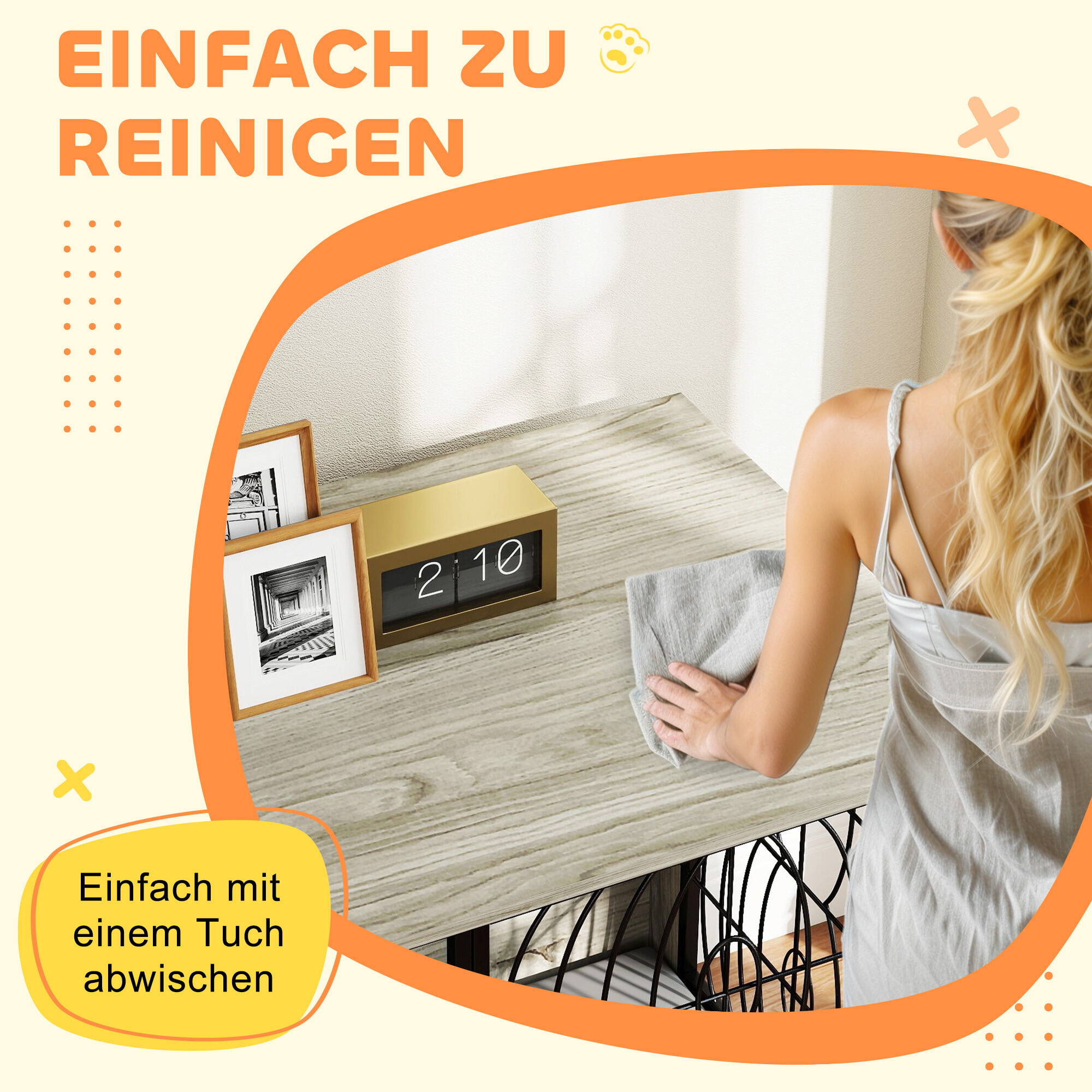 PawHut Hundekäfig grau Spanplatte B/H/L: ca. 60x73,5x100 cm