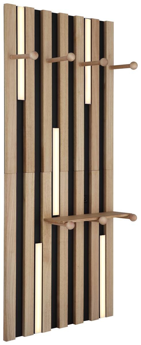 GLOBO Wandleuchte weiß braun mattschwarz Kunststoff Metall Holz B/H: ca. 50x110 cm 1.0 Brennstellen