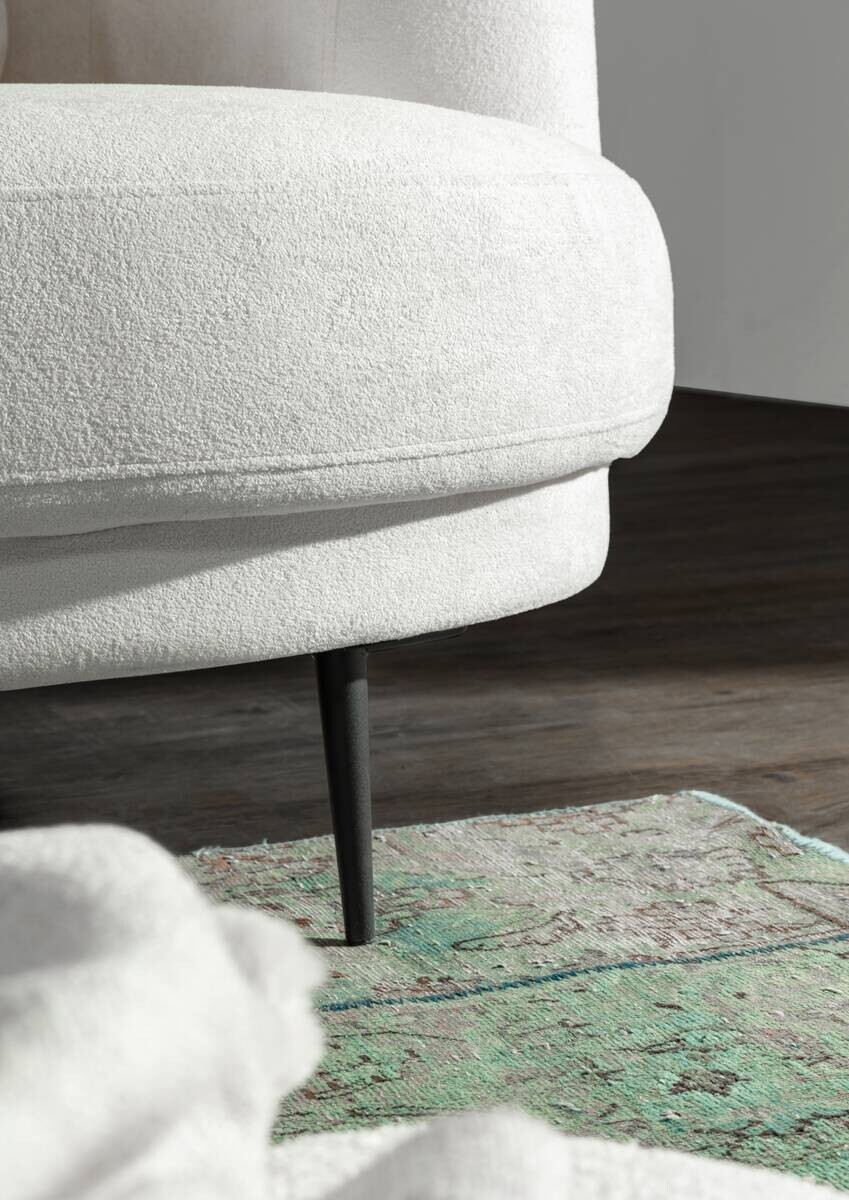 Ecksofa weiß Flachgewebe B/H/T: ca. 264x92x137 cm