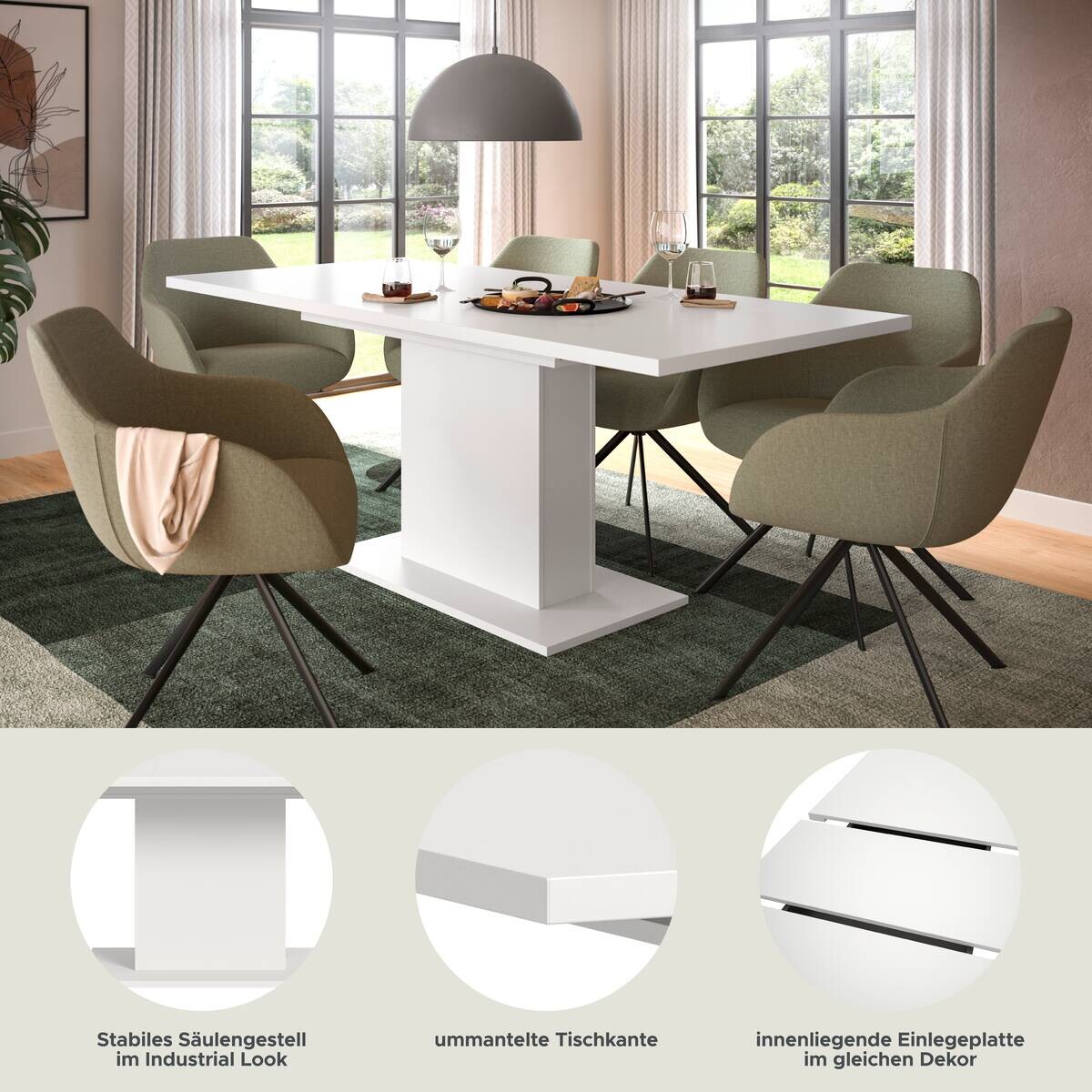 Esstisch MOTION weiß B/H/T: ca. 150x76x90 cm