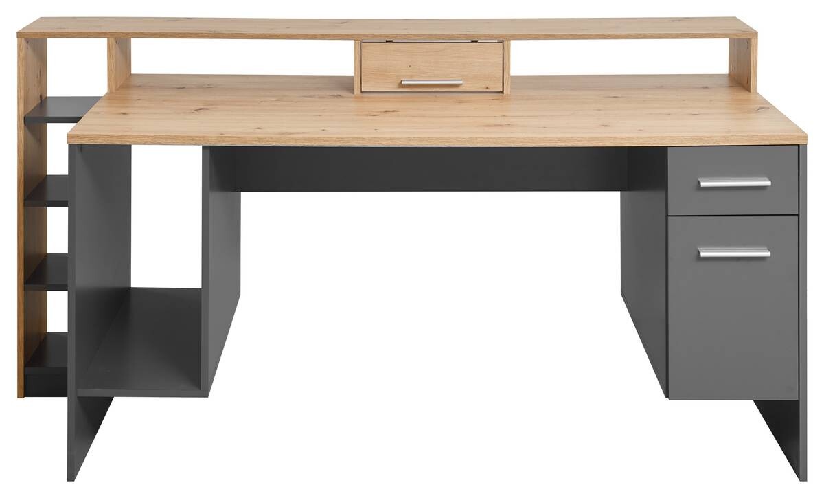 Schreibtisch Highscore grau Eiche Artisan Nachbildung B/H/T: ca. 182x92x70 cm