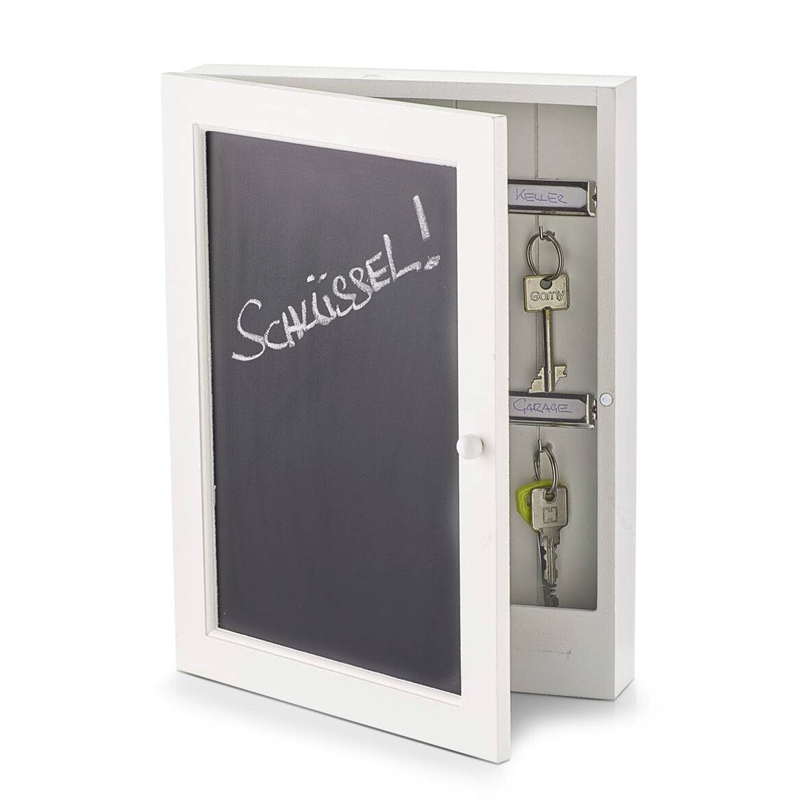 Zeller Schlüsselkasten Tafel weiß MDF B/H/L: ca. 5x30x22 cm