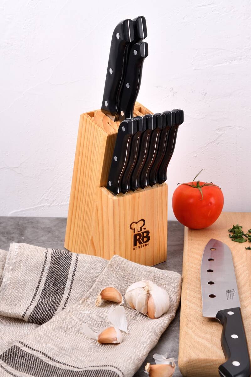 RENBERG Messerset TENESSY silber Holz 15 tlg.