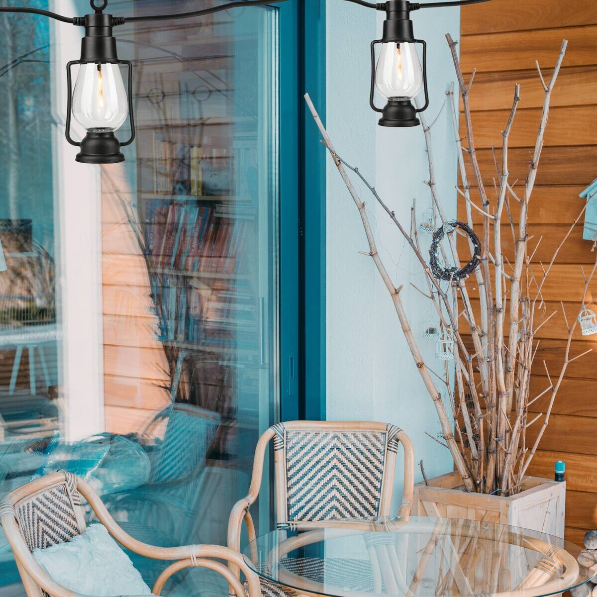 Outdoor-Lichterkette schwarz B/L: ca. 2x2000 cm