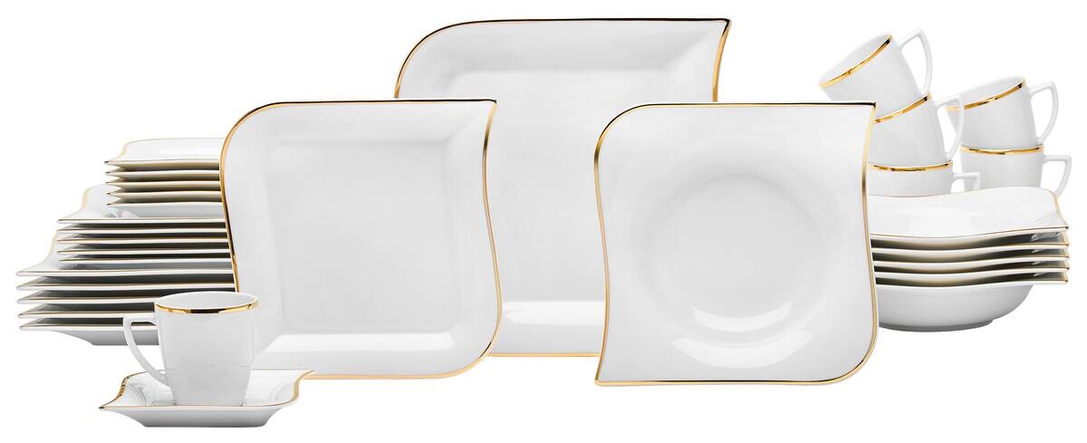 Wellco Kombiservice weiß Porzellan 30 tlg.