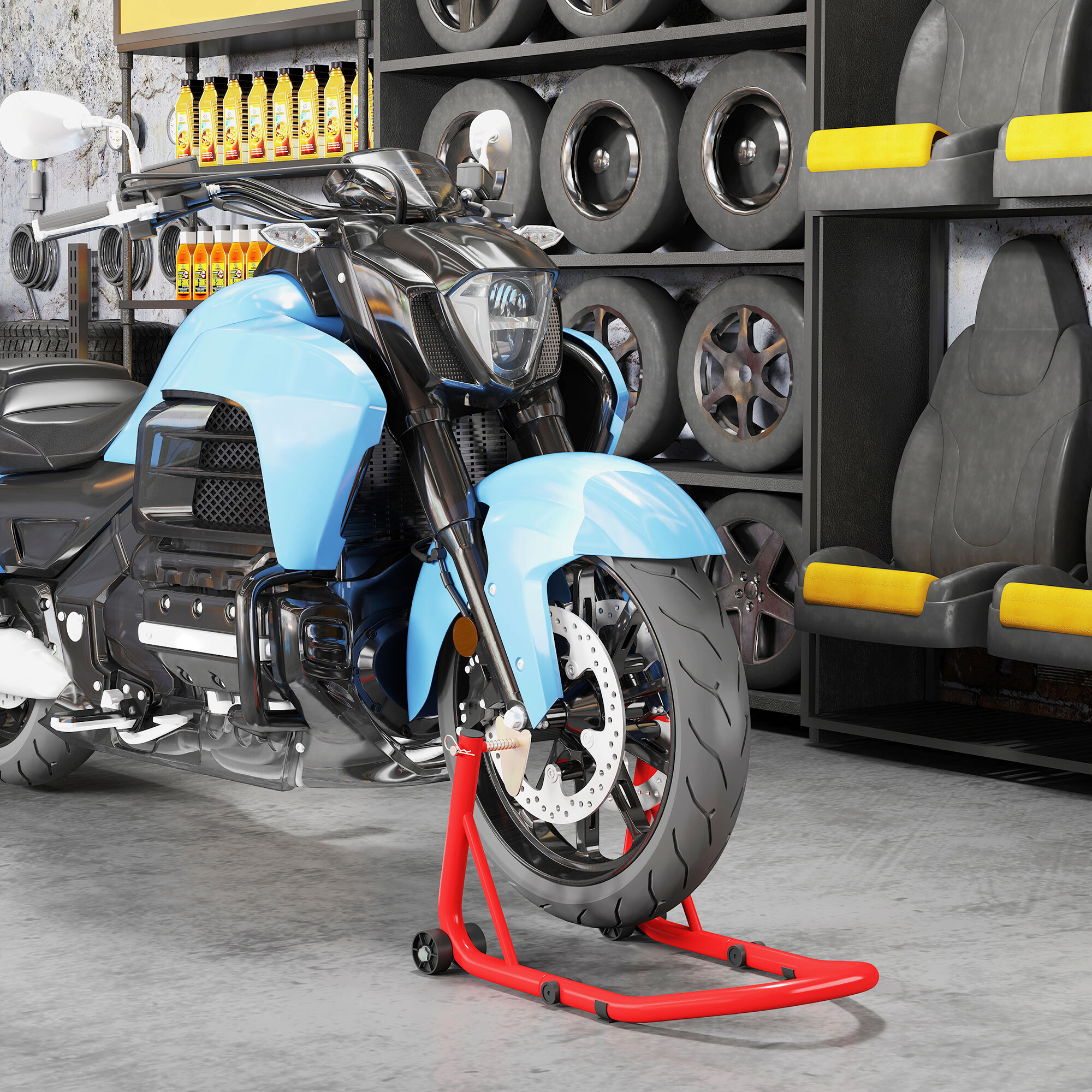 HOMCOM Motorradständer B/H/L: ca. 35x64x38 cm