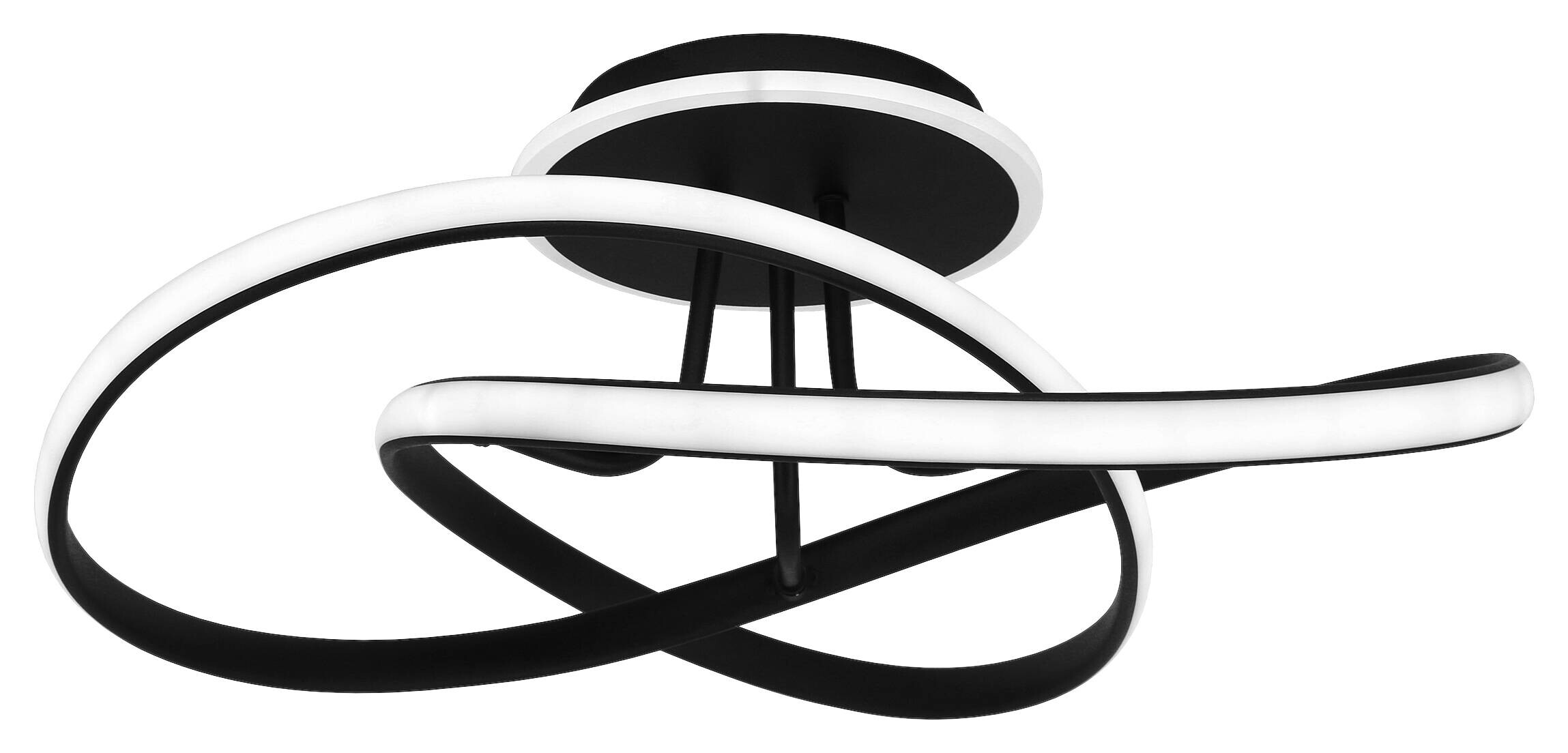 POCOline LED-Deckenleuchte Virage schwarz Metall Acryl B/H/L: ca. 54x16,5x54 cm