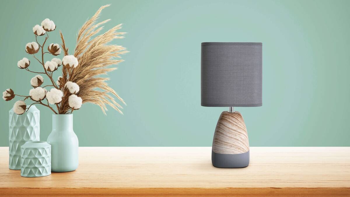 Näve Leuchten Tischleuchte 3136214 braun Keramik B/H/T: ca. 15x31x15 cm E14 1 Brennstellen