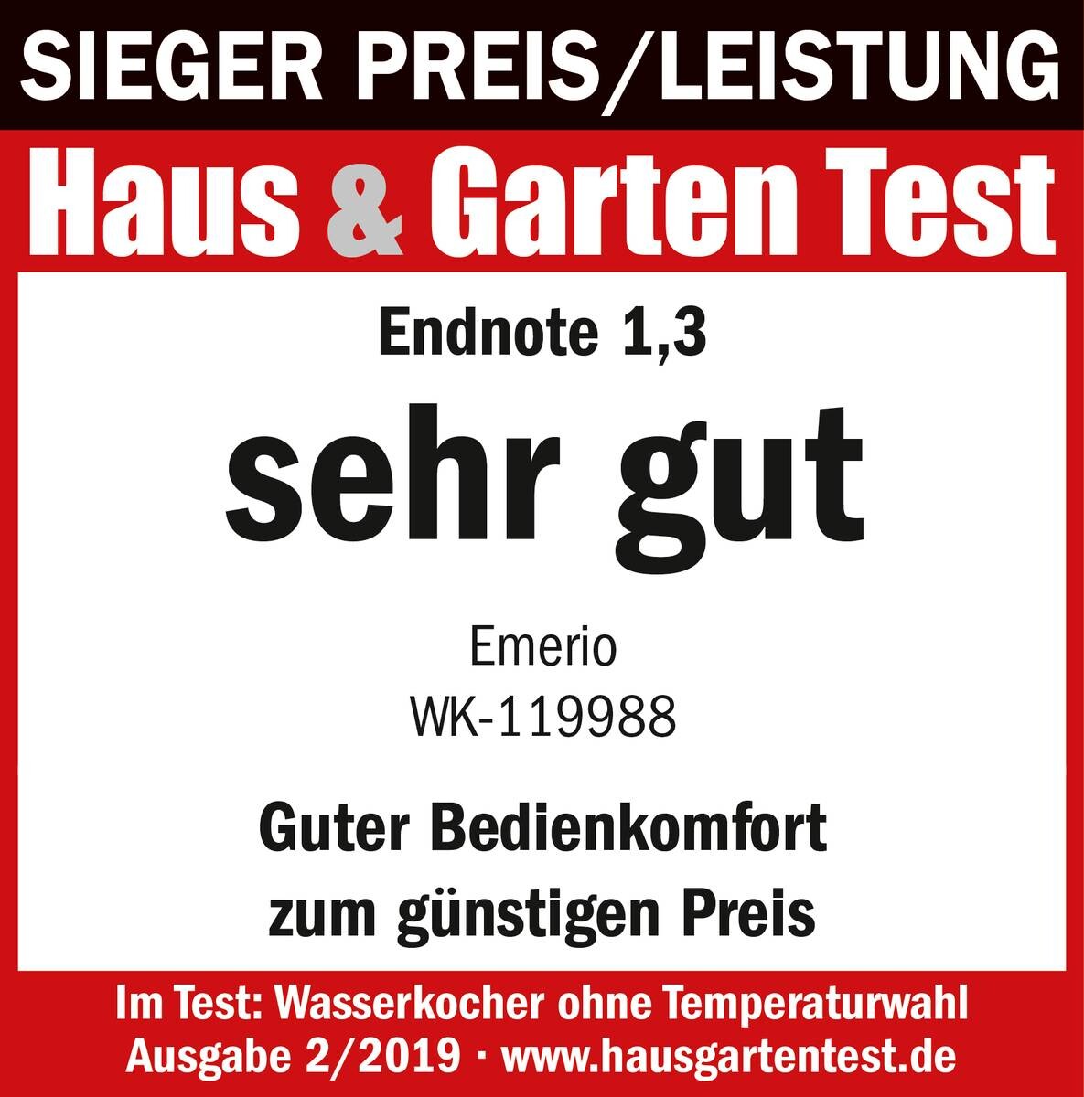 Emerio Glas-Wasserkocher