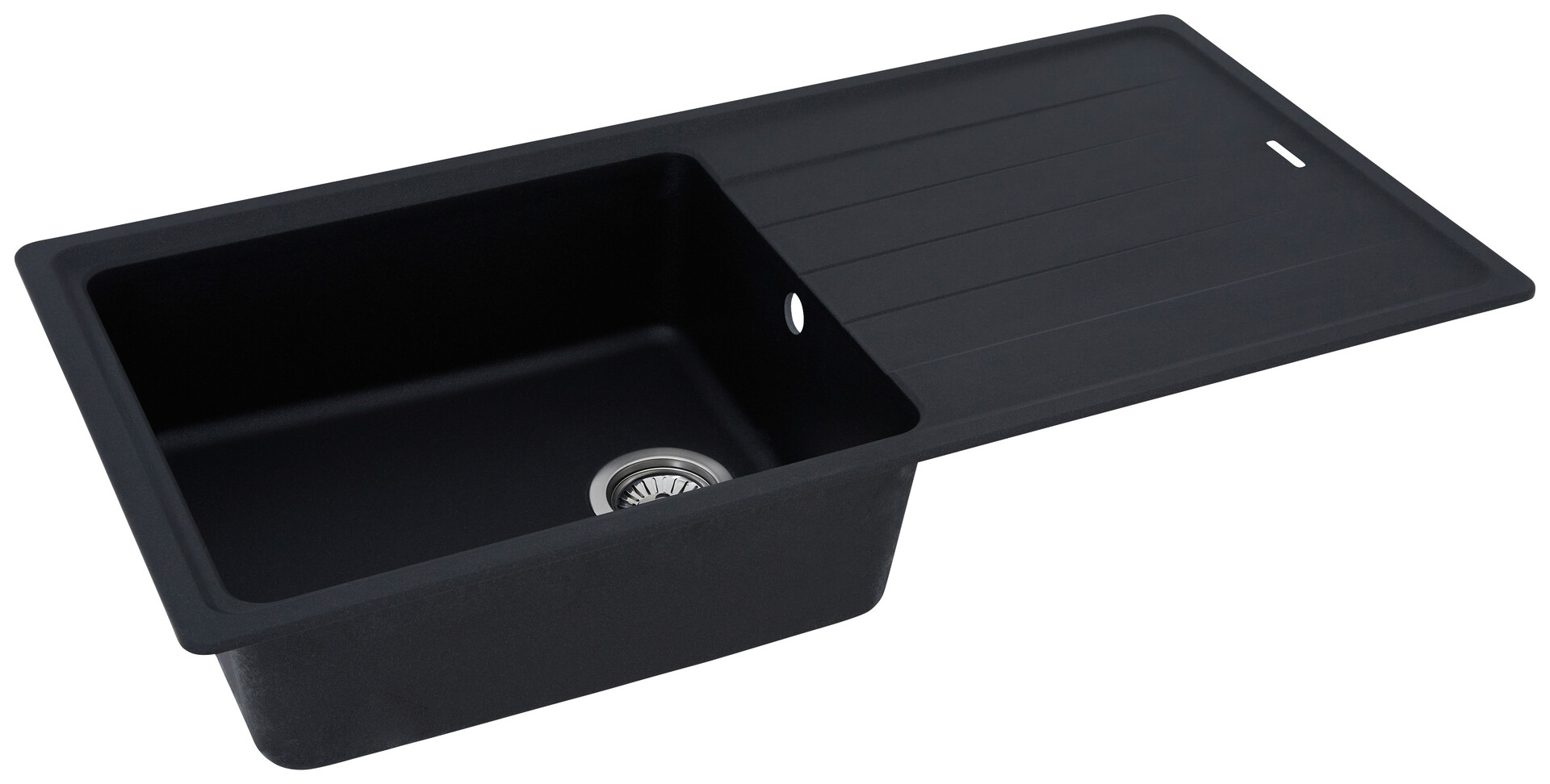 Respekta Einbauspüle Columbia 100 x 50 S schwarz Granitverbundmaterial B/H/T: ca. 100x18,5x50 cm