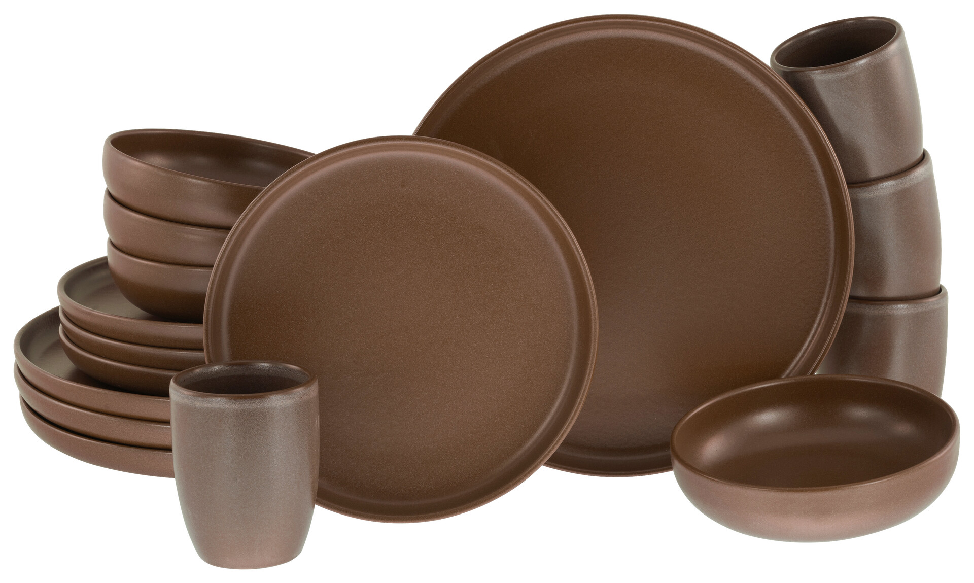 CreaTable Kombiservice Uno braun Steinzeug 16 tlg.