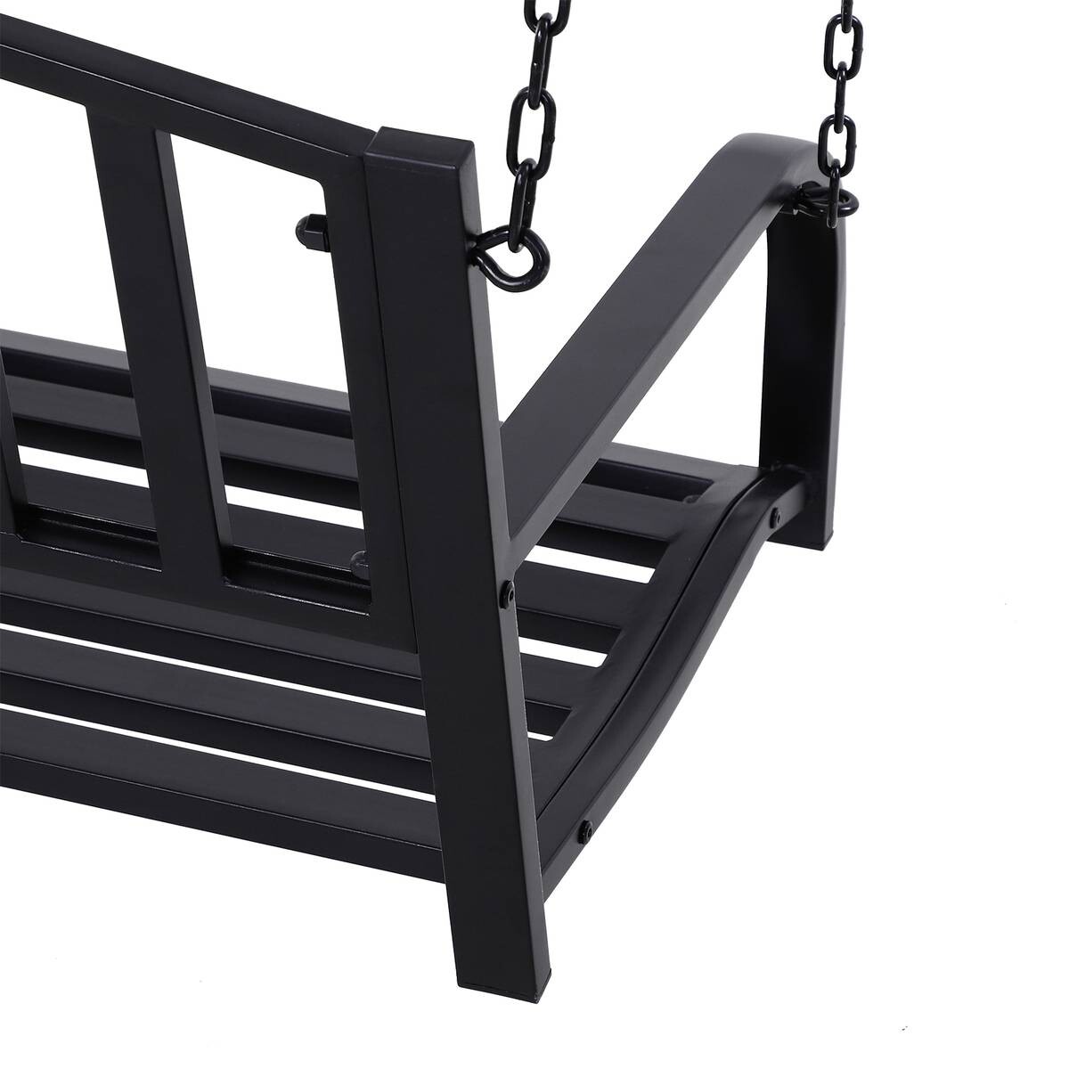 Outsunny Hängebank schwarz Metall B/H/T/L: ca. 60x53x63x127 cm