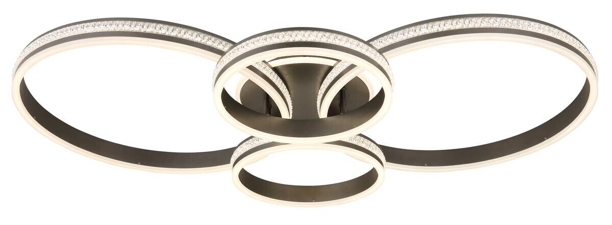 GLOBO Deckenleuchte Grouni titanfarbig klar Aluminium Metall B/H: ca. 106x13,7 cm 1 Brennstellen