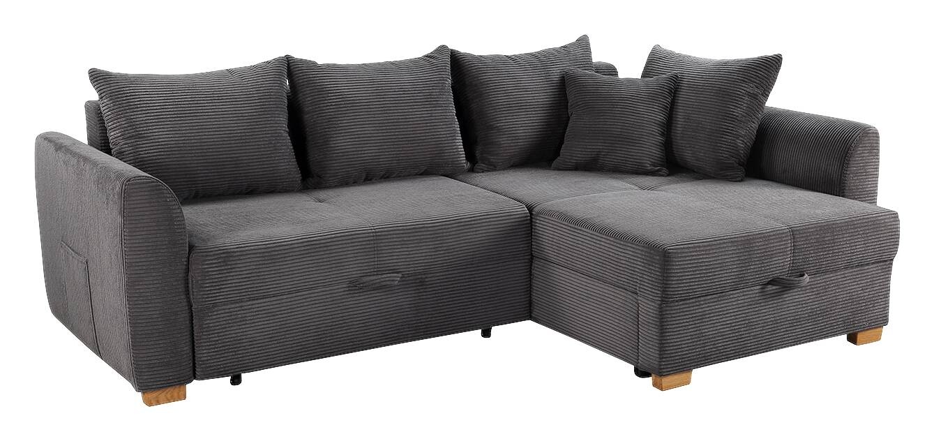 Ecksofa mit Bettfunktion und Bettkasten grau B/H/T: ca. 236x81x160 cm Ecksofa mit Bettfunktion und Bettkasten grau B/H/T: ca. 236x81x160 cm