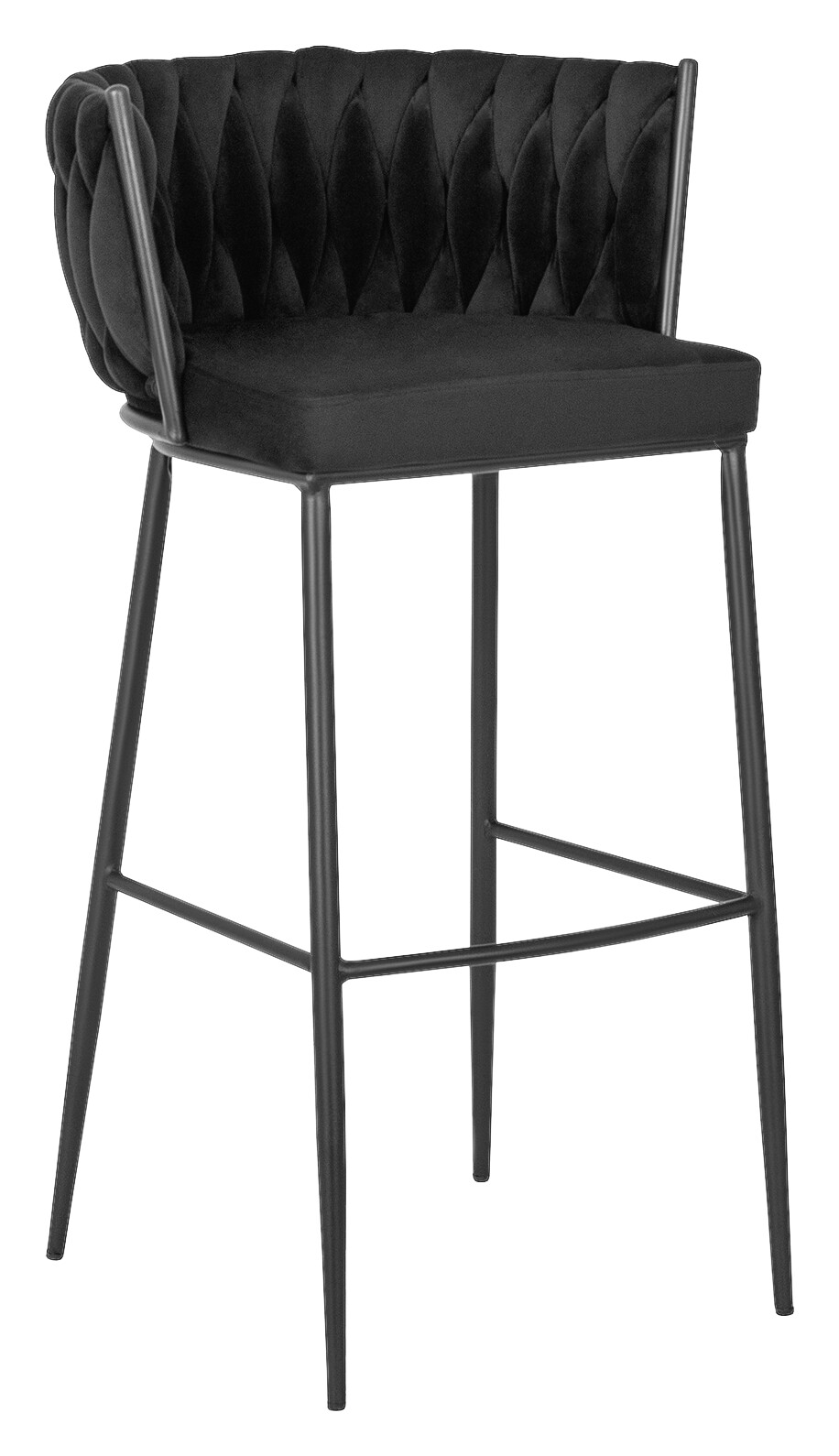 Barhocker FLORES schwarz Velourstoff B/H/T: ca. 60x104,5x56 cm Barhocker FLORES schwarz Velourstoff B/H/T: ca. 60x104,5x56 cm