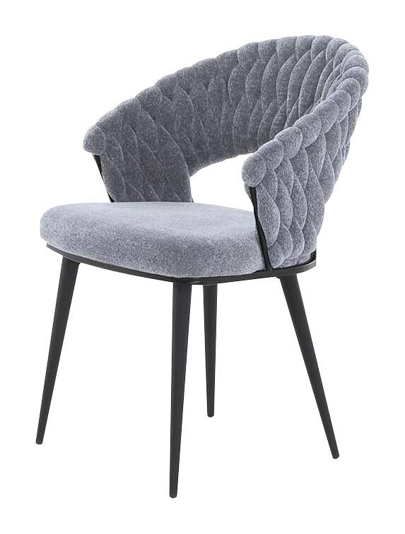 Armlehnstuhl  grau schwarz Webstoff Metall B/H/T: ca. 58x85x63 cm