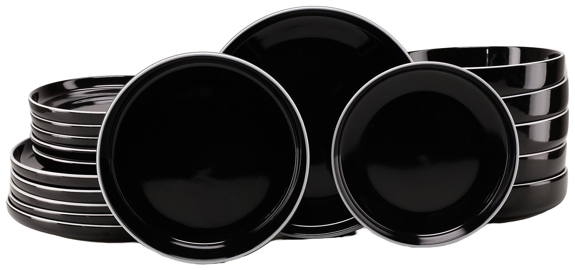 CreaTable Tafelservice Nordic Gourmet schwarz Steinzeug 18 tlg.