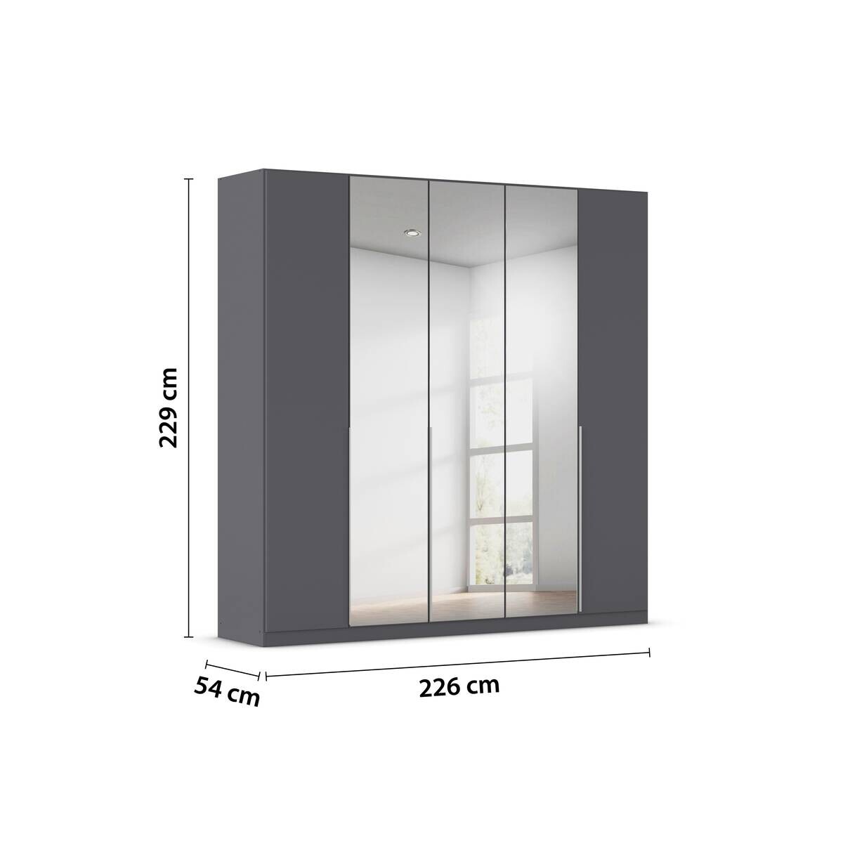 Kleiderschrank Alabama grau B/H/T: ca. 225x229x54 cm