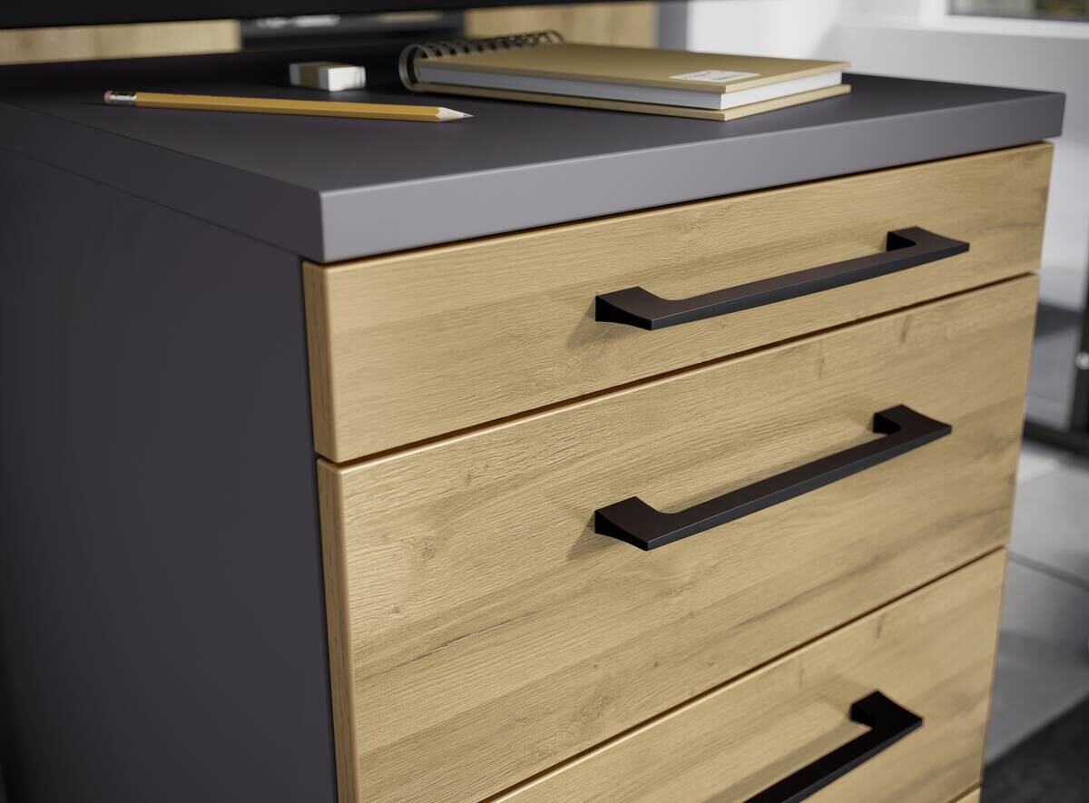 Rollcontainer 4251-564 Eiche Grand-Son Nachbildung Graphit B/H/T: ca. 42x61x49 cm