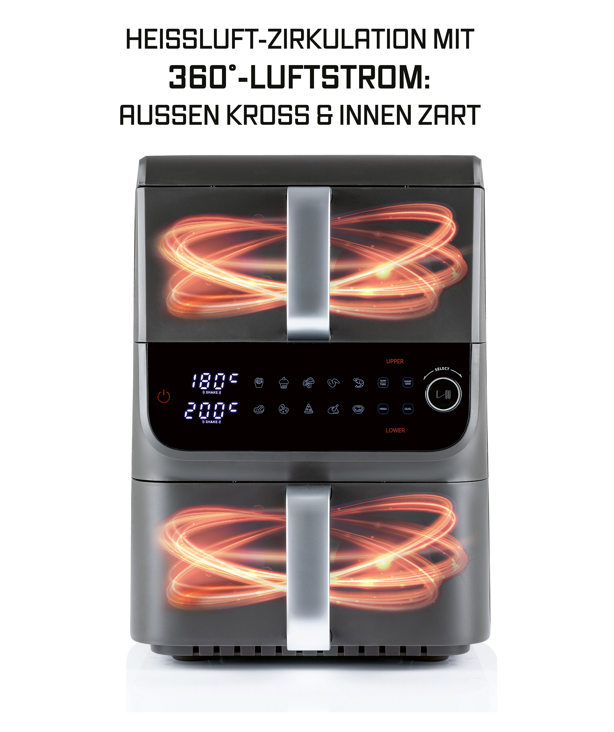 GOURMETmaxx Heißluftfritteuse 16404 schwarz Metall B/H/L: ca. 28,4x40x43 cm ca. 3,5 l