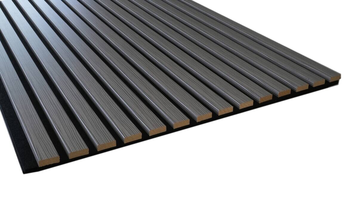 Wand- und Akustikpaneel Eiche grau L/B/H: ca. 240x56,1x1,9 cm pro Stück