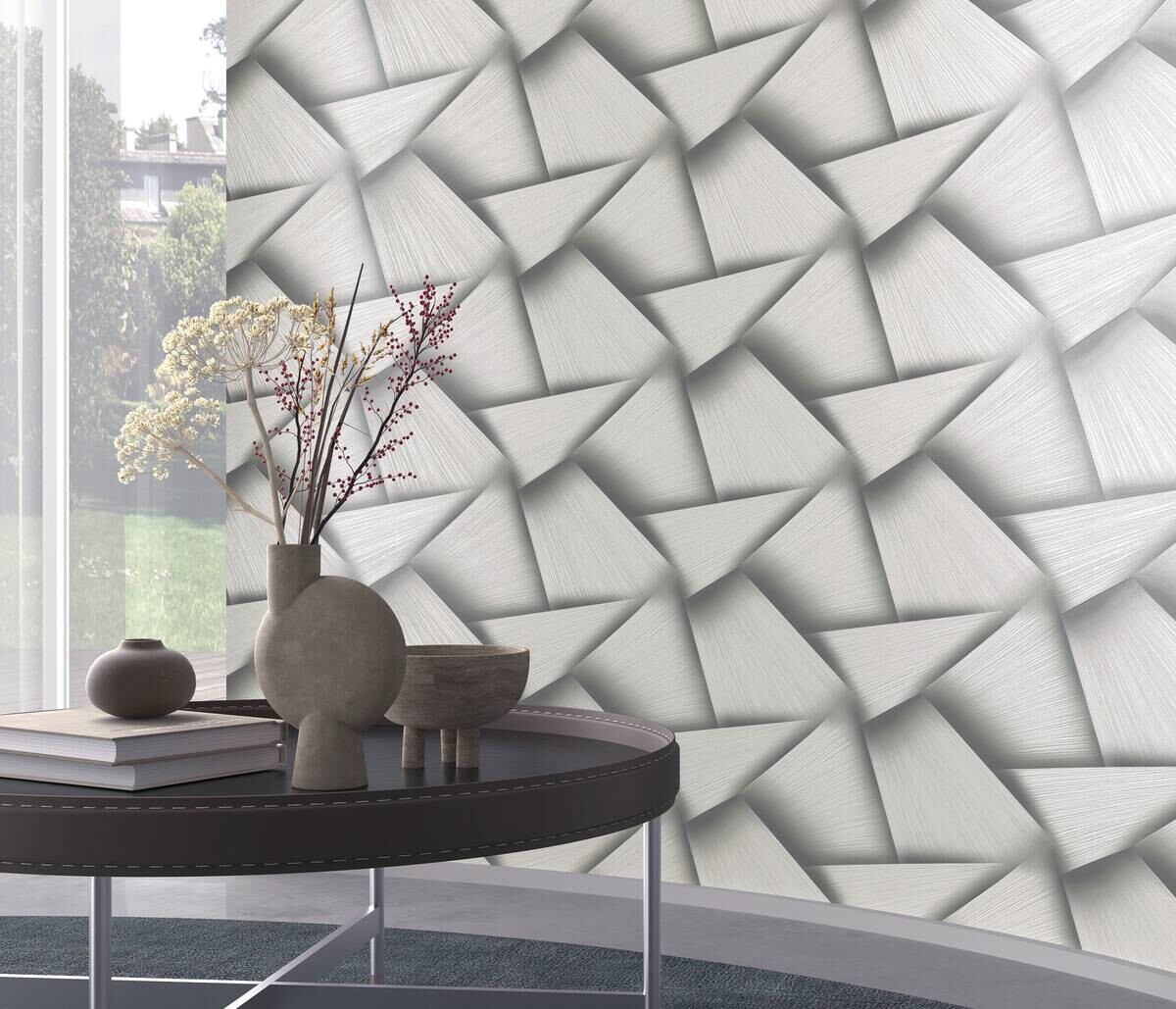 Erismann Vliestapete Schimmer weiß grau B/L: ca. 53x1005 cm