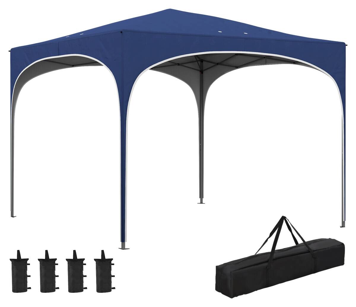 Outsunny Pavillon blau Polyester-Mischgewebe B/H/L: ca. 295x255x295 cm