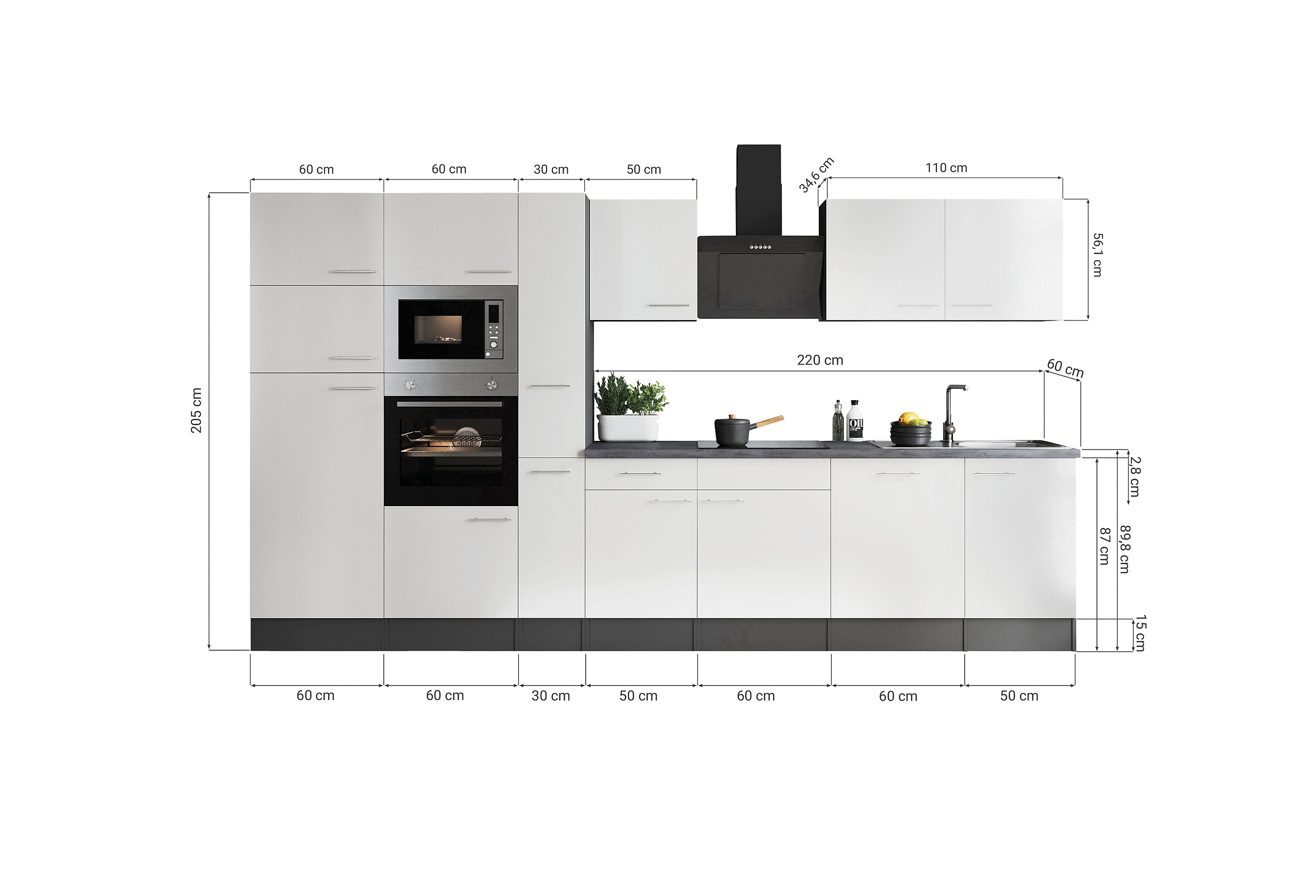 Küchenblock Oliver B/H/T: ca. 370x205x60 cm