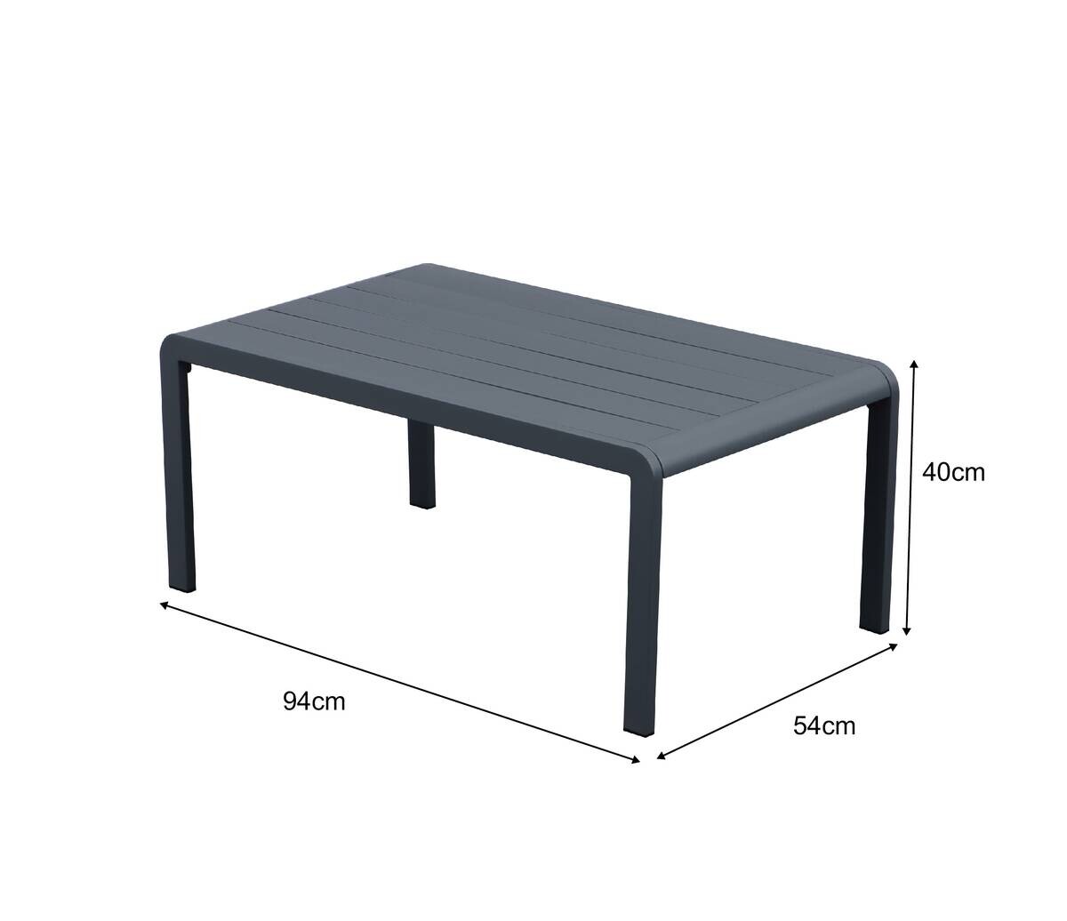 Gartensitzgruppe Santorini dunkelgrau Aluminium