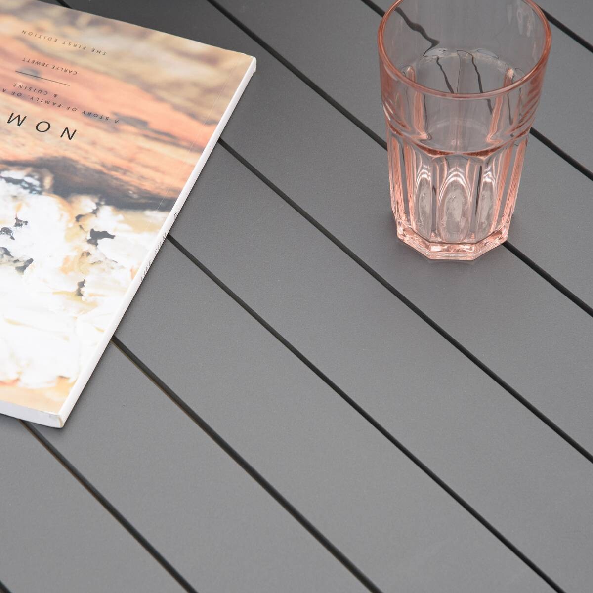 Outsunny Gartensitzgruppe grau Aluminium B/H/L: ca. 93x73x175 cm