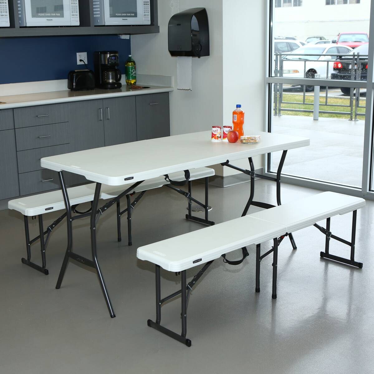 Lifetime Bierzeltgarnitur weiß Kunststoff B/H/L: ca. 182x74x76 cm