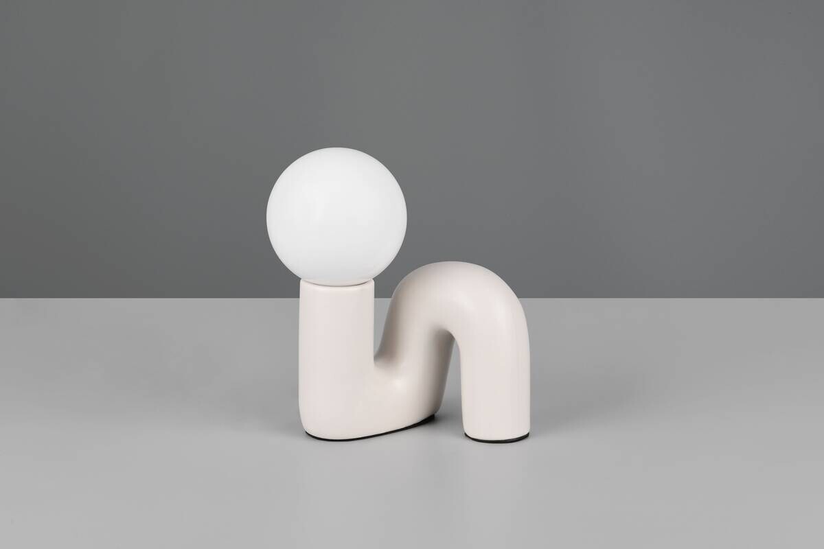 Reality Tischleuchte weiß grau Glas Keramik G9 1 Brennstellen