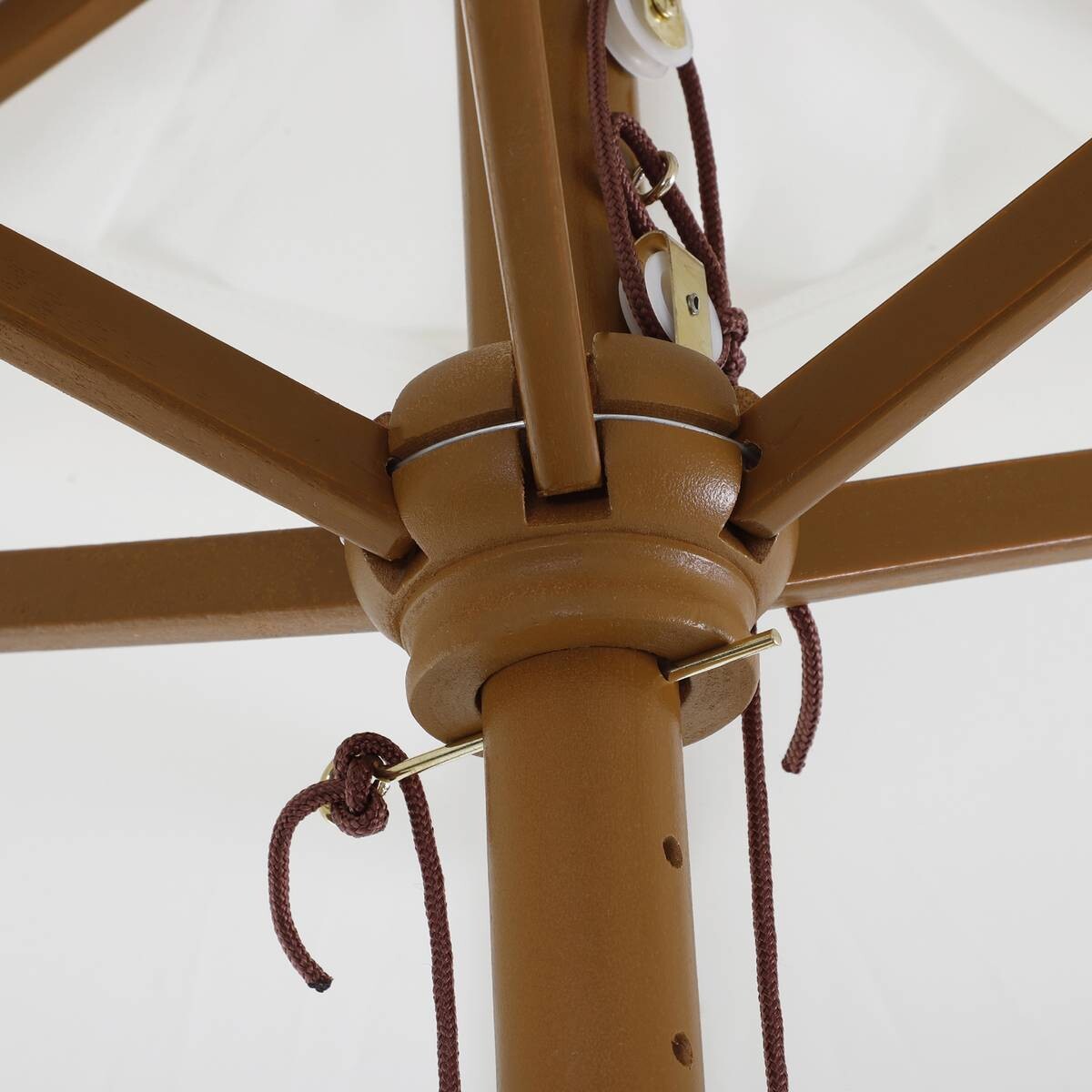 Outsunny Sonnenschirm creme Bambus H/D: ca. 230x250 cm