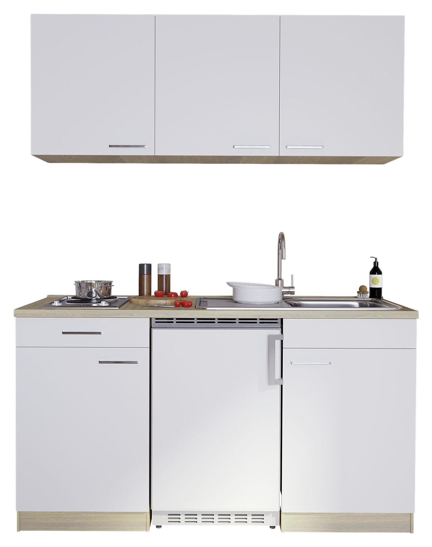 Respekta Singleküche Economy weiß matt B/H/T: ca. 150x200x60 cm