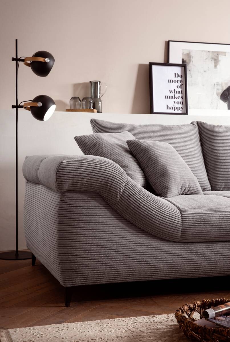 Ecksofa grau Microfaser B/H/T: ca. 332x96x227 cm